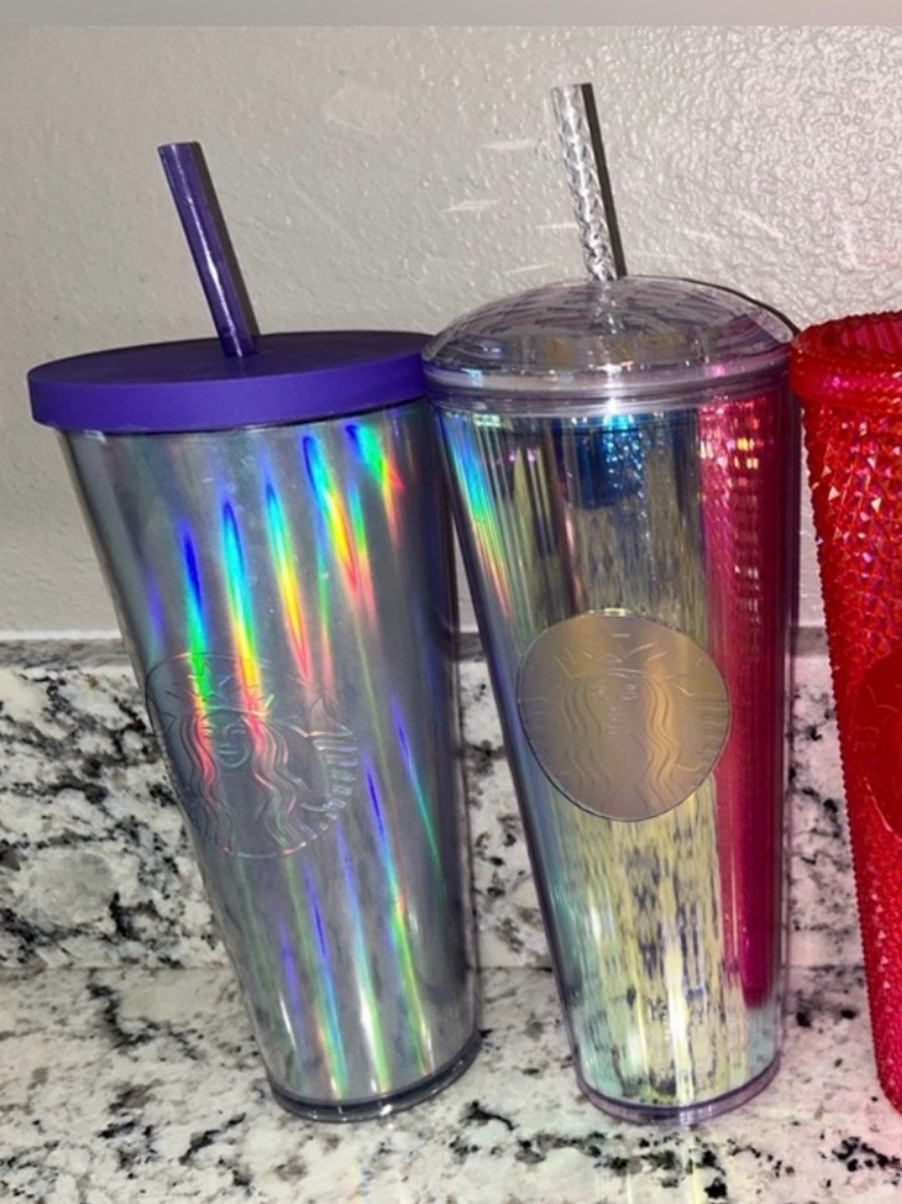 🦄 Starbucks (2 for $16) metallic unicorn tumblers EUC